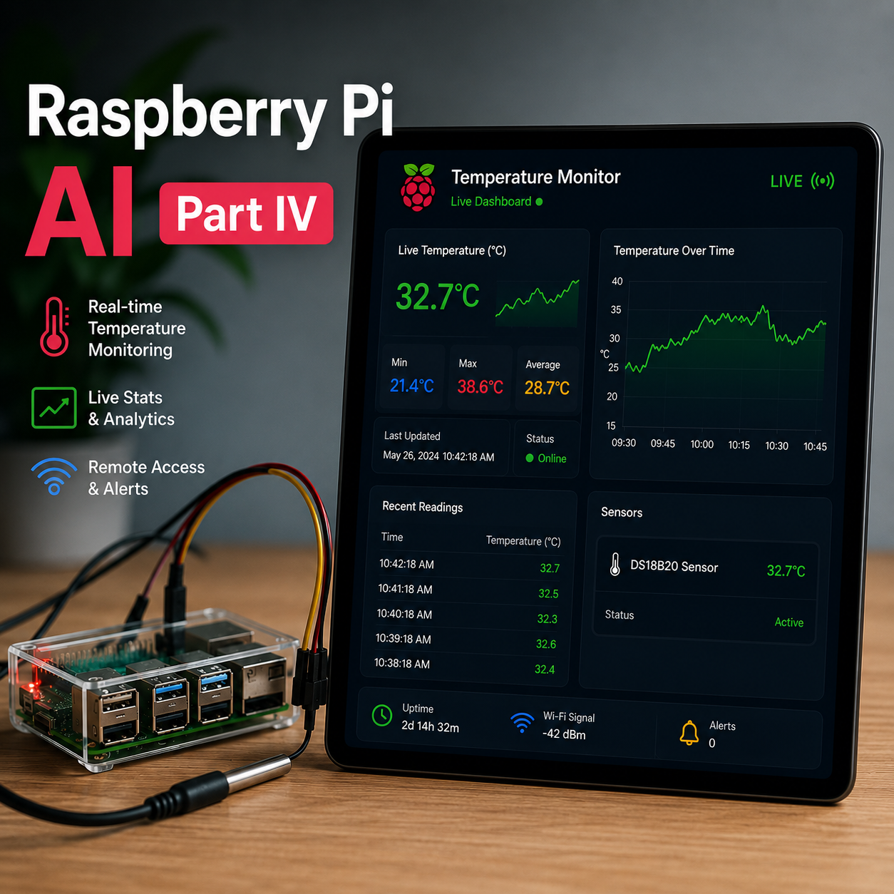 Raspberry Pi AI Part IV: Adding Dynamic Readings and Temperature Data